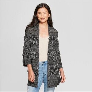 NWOT Knox Rose Shaggy Boho Fringe Cardigan Sweater
